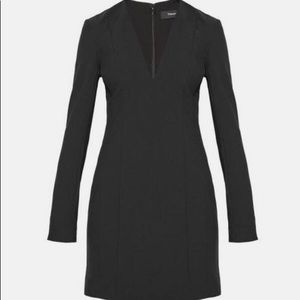 Theory-Deep V neck long sleeve dress